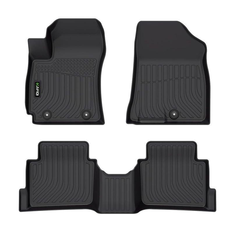 HAFIDI Floor Mats for Hyundai Kona 2024 2025 2026 Not for EV All Weather Protection TPE Heavy Duty Automotive Floor Liners Fits Front 2nd Row Full Set Accessories Black
